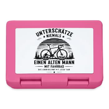 Unterschätze niemals alten Mann mit Fahrrad - Brotdose - Pink - Vorne