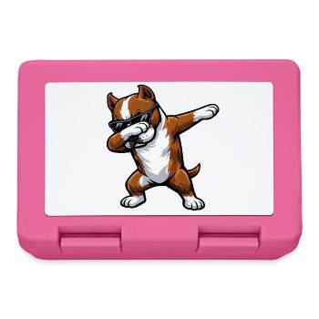 Dabbing American Staffordshire Terrier - Brotdose - Pink - Vorne