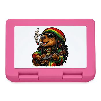 Süßes Capybara im Rastafari Stil - Brotdose - Pink - Vorne
