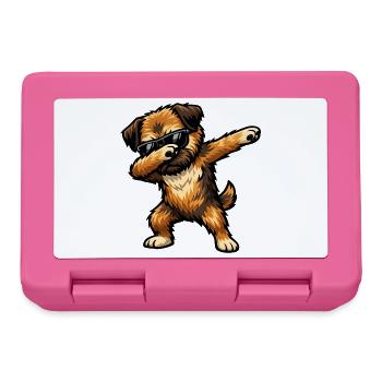 Dabbing Border Terrier in Comic Style - Lunchbox - pink - Front