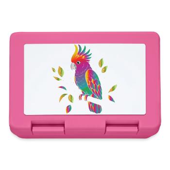 Regenbogen Kakadu Cartoon Design - Brotdose - Pink - Vorne