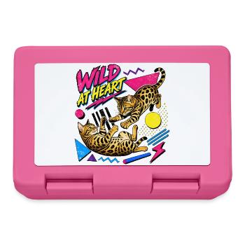 90s Memphis Style Bengal Cats - Lunchbox - pink - Front