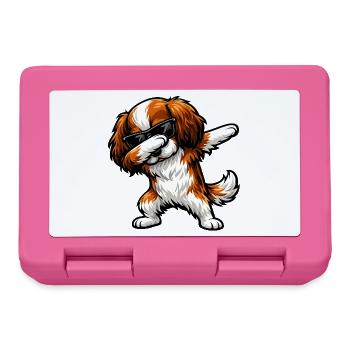 Dabbing King Charles Spaniel - Lunchbox - pink - Front