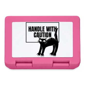 Cat Caution Tee - Lunchbox - pink - Front