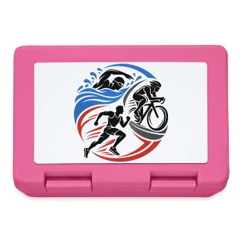 Triathlon – Schwimmen Radfahren Laufen - Brotdose - Pink - Vorne