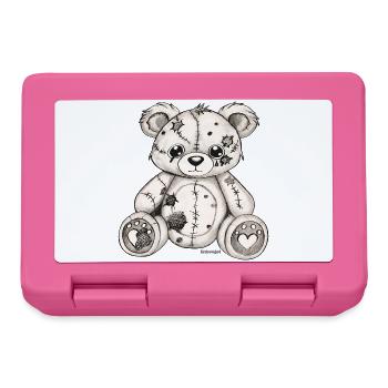  Teddybär Original Zeichnung  - Brotdose - Pink - Vorne