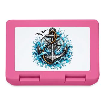 Gezeitenanker mit tosenden Wellen - Brotdose - Pink - Vorne