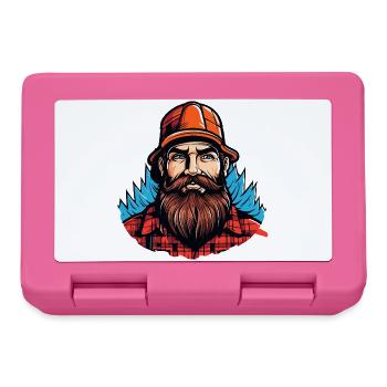 Lumberjack mit rotem Flanell - Brotdose - Pink - Vorne