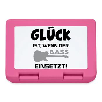 Glück ist Bass einsetzt Music Gitarre Musik Spruch - Brotdose - Pink - Vorne