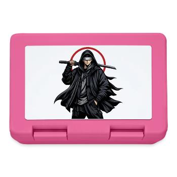 Schwarzer Ninja mit Klinge - Brotdose - Pink - Vorne