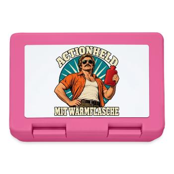 Actionheld mit Wärmflasche - Brotdose - Pink - Vorne