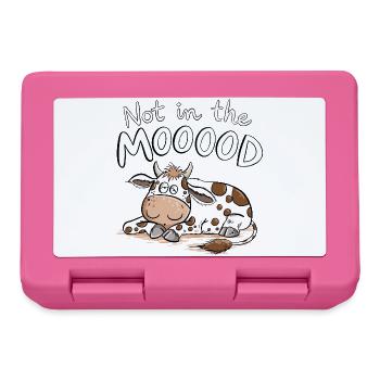 Not In The MOOOOD Kuh Wortspiel Tierhumor - Brotdose - Pink - Vorne