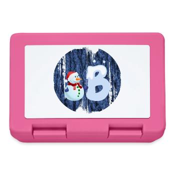 bonhomme de neige b - Boîte à goûter - rose - Devant