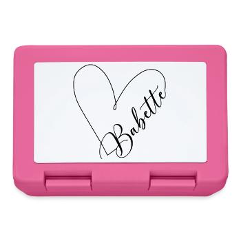 Babette Name Heart Line - Lunchbox - pink - Front