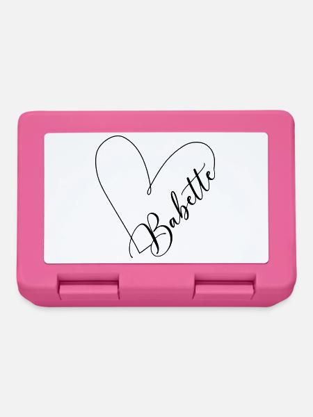 Babette Name Herzlinie - Brotdose - Pink