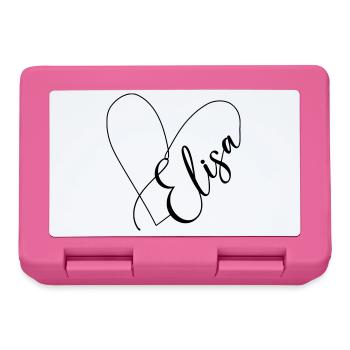 Elisa Name Heart Line - Lunchbox - pink - Front