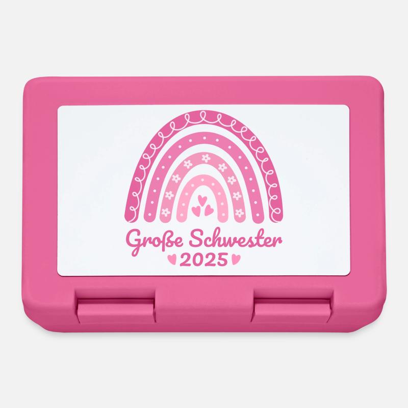 Boho Regenbogen rosa Große Schwester 2025 - Brotdose - Pink