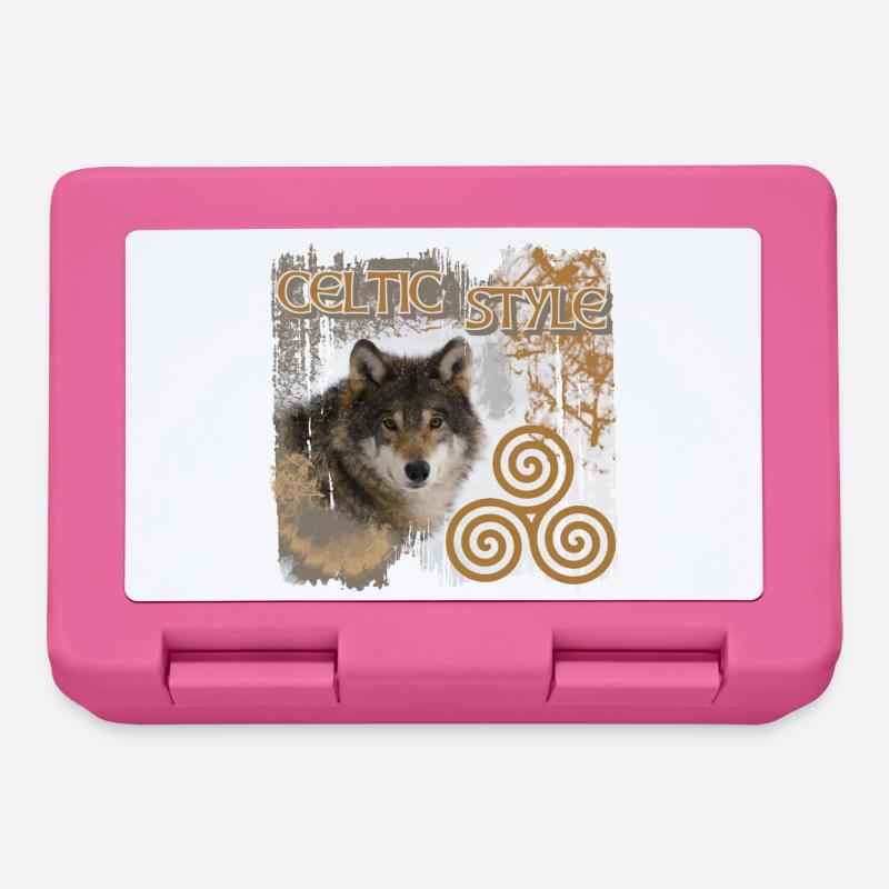 celtes 9 avec loup et triskele - Boîte à goûter - rose