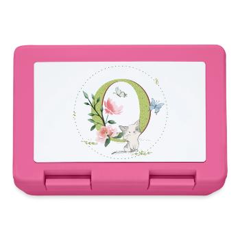 First letter O with cat - Lunchbox - pink - Front