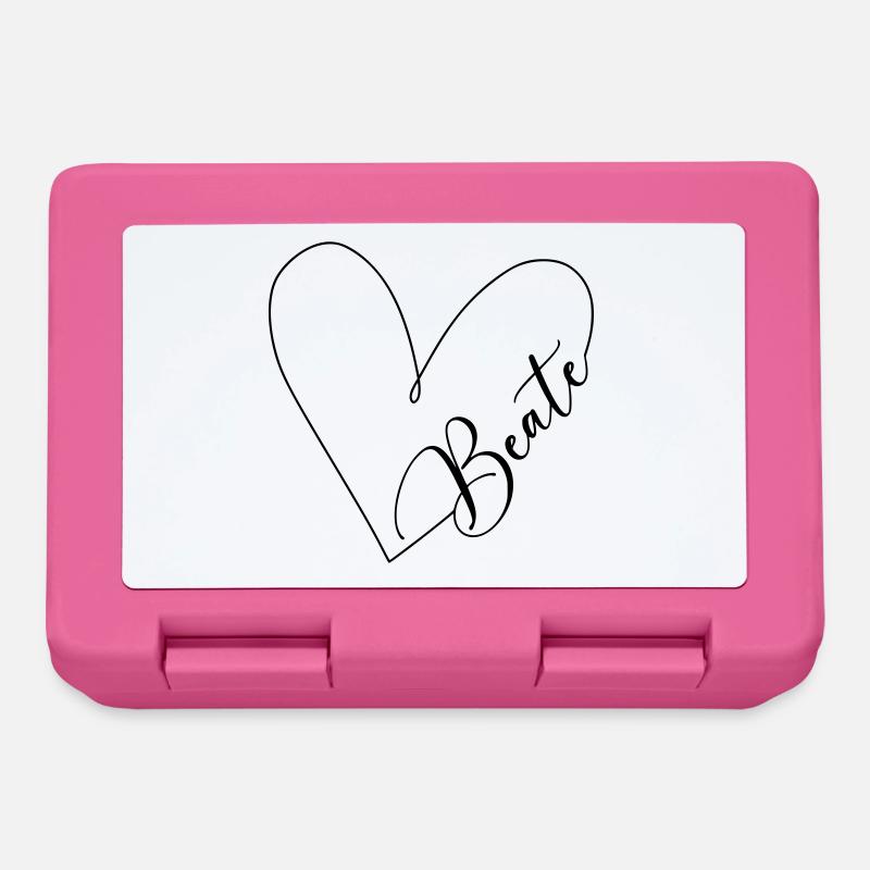 Beate Name Herzlinie - Brotdose - Pink