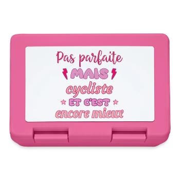 Pas parfaite mais cycliste,cyclisme,vélo - Boîte à goûter - rose - Devant
