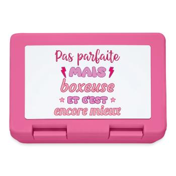 Pas parfaite mais boxeuse,Boxe,boxe - Boîte à goûter - rose - Devant