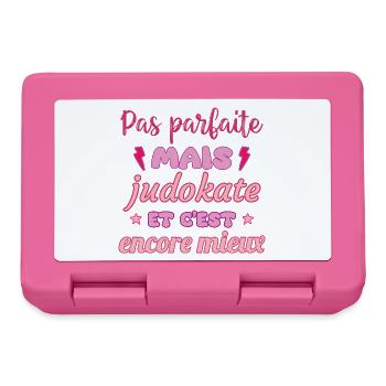 Pas parfaite mais judokate,judo,Judo,Judoka - Boîte à goûter - rose - Devant