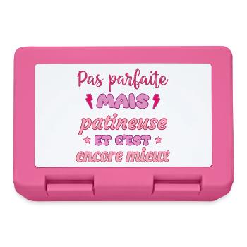 Pas parfaite mais patineuse, patinage, Sport - Boîte à goûter - rose - Devant