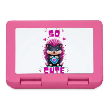 Blue Heart Hedgehog - So cute - Lunchbox - pink - Front