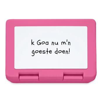 Je vais faire ce que j'ai à faire à Goa maintenant ! (Dialecte flamand occidental) - Boîte à goûter - rose - Devant