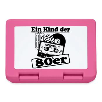 80er Party,Fun Shirt, - Ein Kind der 80er (25) - Brotdose - Pink - Vorne