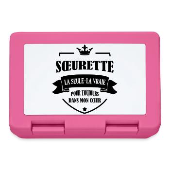 Soeur Soeurette Frère Naissance Bébé Sœur - Boîte à goûter - rose - Devant