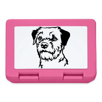Tête de Border Terrier - Boîte à goûter - rose - Devant