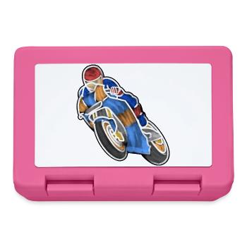 Wheelie à la course de moto - aquarelles lumineuses - Boîte à goûter - rose - Devant