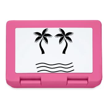 Palm Tree Black Beach Sea Vacation Summer - Lunchbox - pink - Front