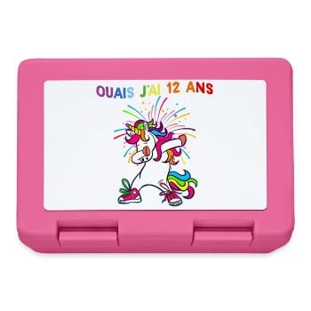 Ouais J'ai 12 Ans Humour Licorne - Boîte à goûter - rose - Devant