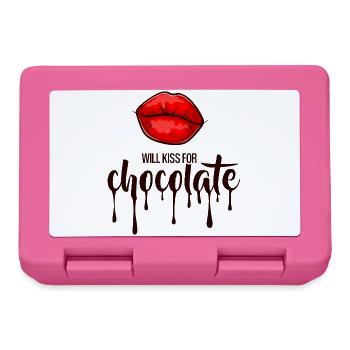 Will kiss for chocolate - Lunchbox - pink - Front