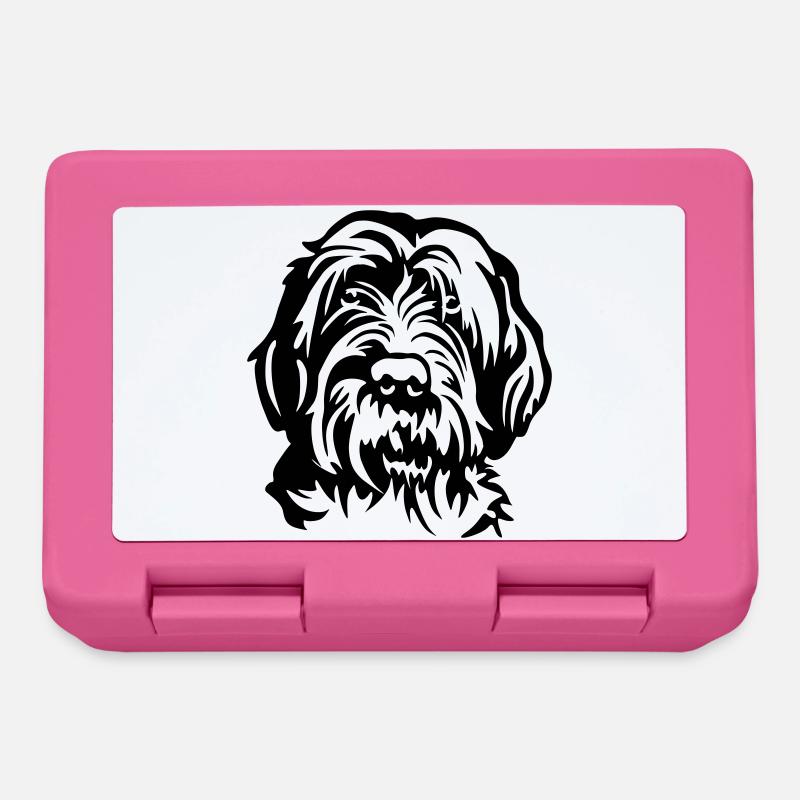 Griffon Korthals Kopf - Brotdose - Pink
