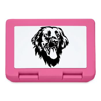 Flat-coated Retriever Head - Lunchbox - pink - Front