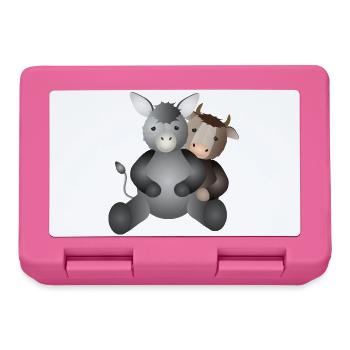 Ox and donkey for the Christmas story - Lunchbox - pink - Front