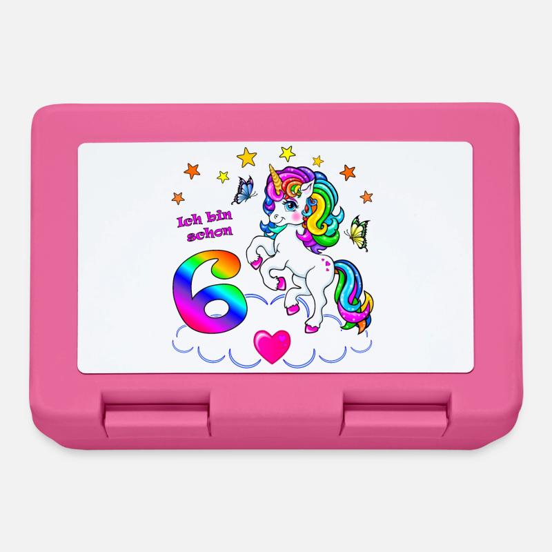 Mädchen 6 Jahre Geburtstag Einhorn - Brotdose - Pink