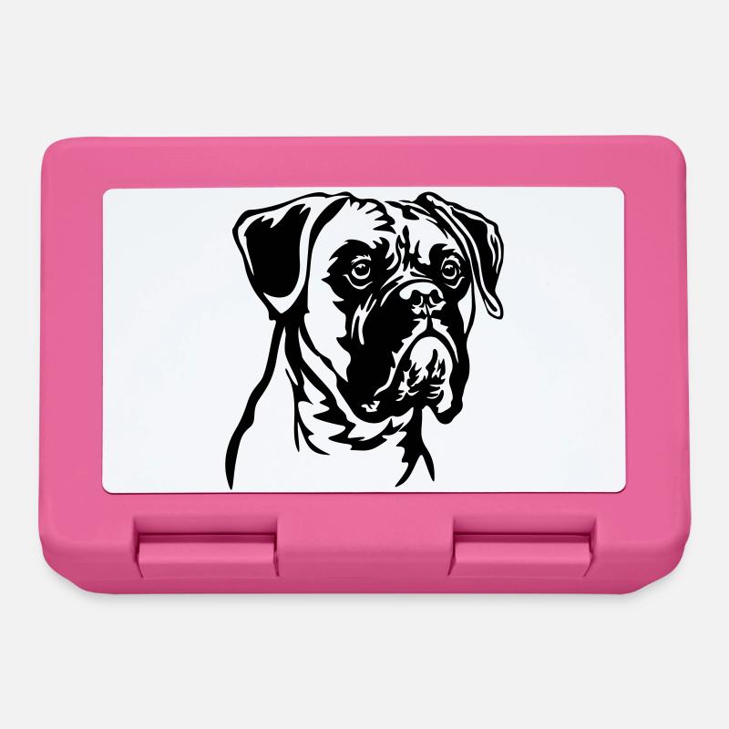 Boxer Kopf - Brotdose - Pink