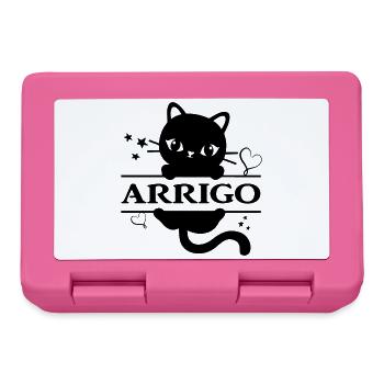 T-Shirt Arrigo T-Shirt Geschenkidee Katze Katze - Brotdose - Pink - Vorne