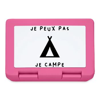 JE PEUX PAS. CAMPING. CAMPER. JE PEUX PAS. HUMOUR. - Boîte à goûter - rose - Devant