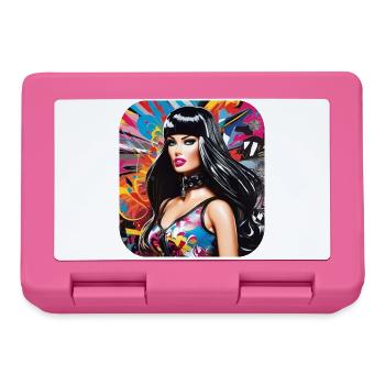 Cool colorful girl with pink mouth - Lunchbox - pink - Front