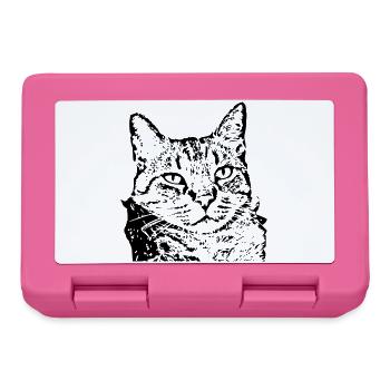 Katze Tigerkatze Katzenshirt Geschenk - Brotdose - Pink - Vorne