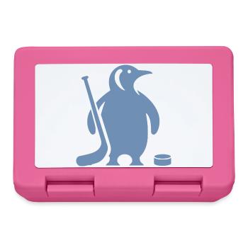 Minimalistische Pinguin Eishockey Silhouette - Brotdose - Pink - Vorne