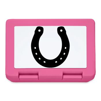 Fer à cheval Cheval Bonne Chance Symbole Couleur de surface - Boîte à goûter - rose - Devant