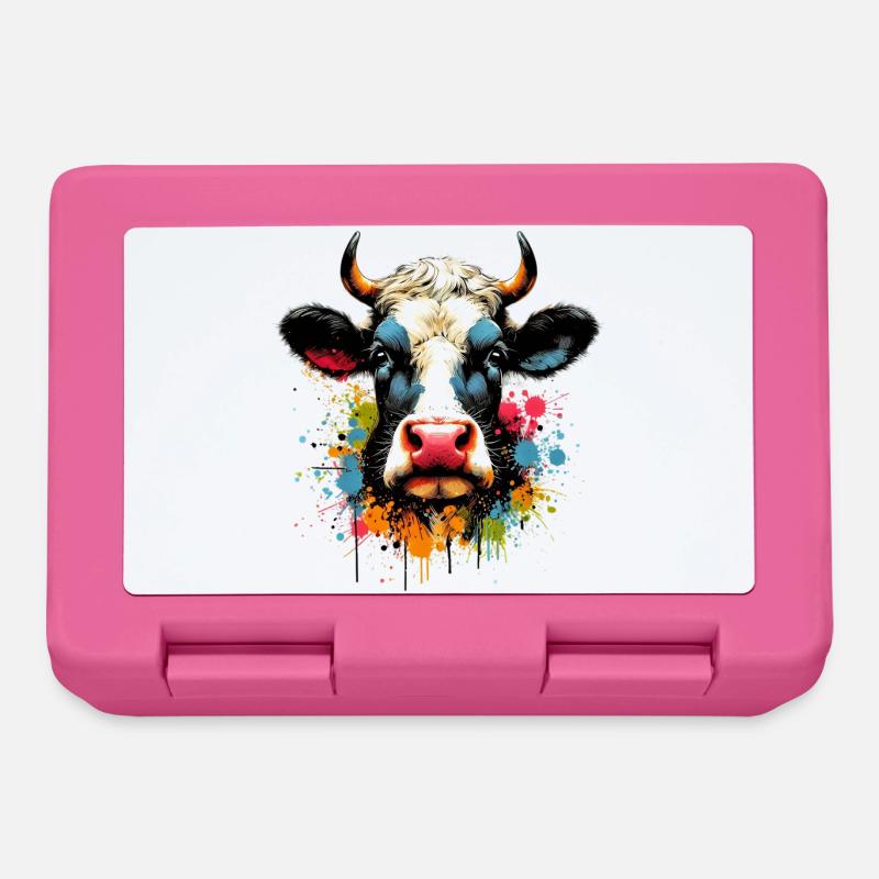 Vache - Boîte à goûter - rose