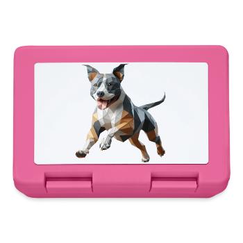 Staffy origami 3d geometric dog - Lunchbox - pink - Front